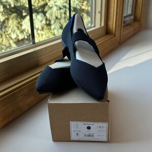 Rothy's The Point Mary Jane Black Flats NIB NWT Size 6.5